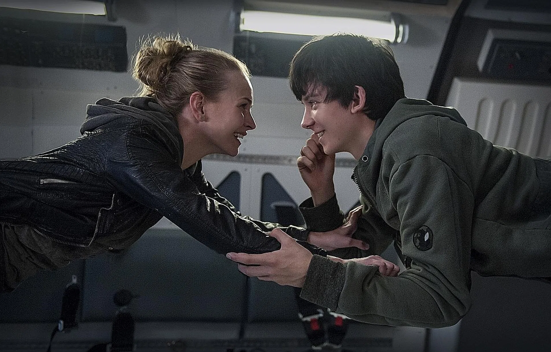 Britt Robertson and Asa Butterfield in The Space Between Us.
