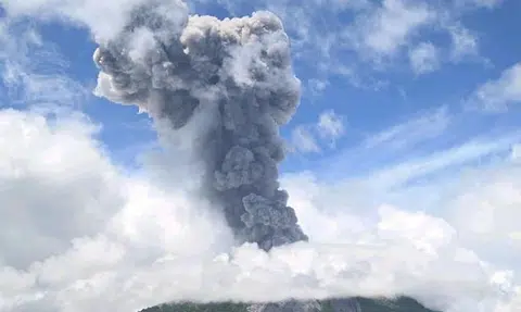 Volcano in eastern Indonesia erupts, alert level raised