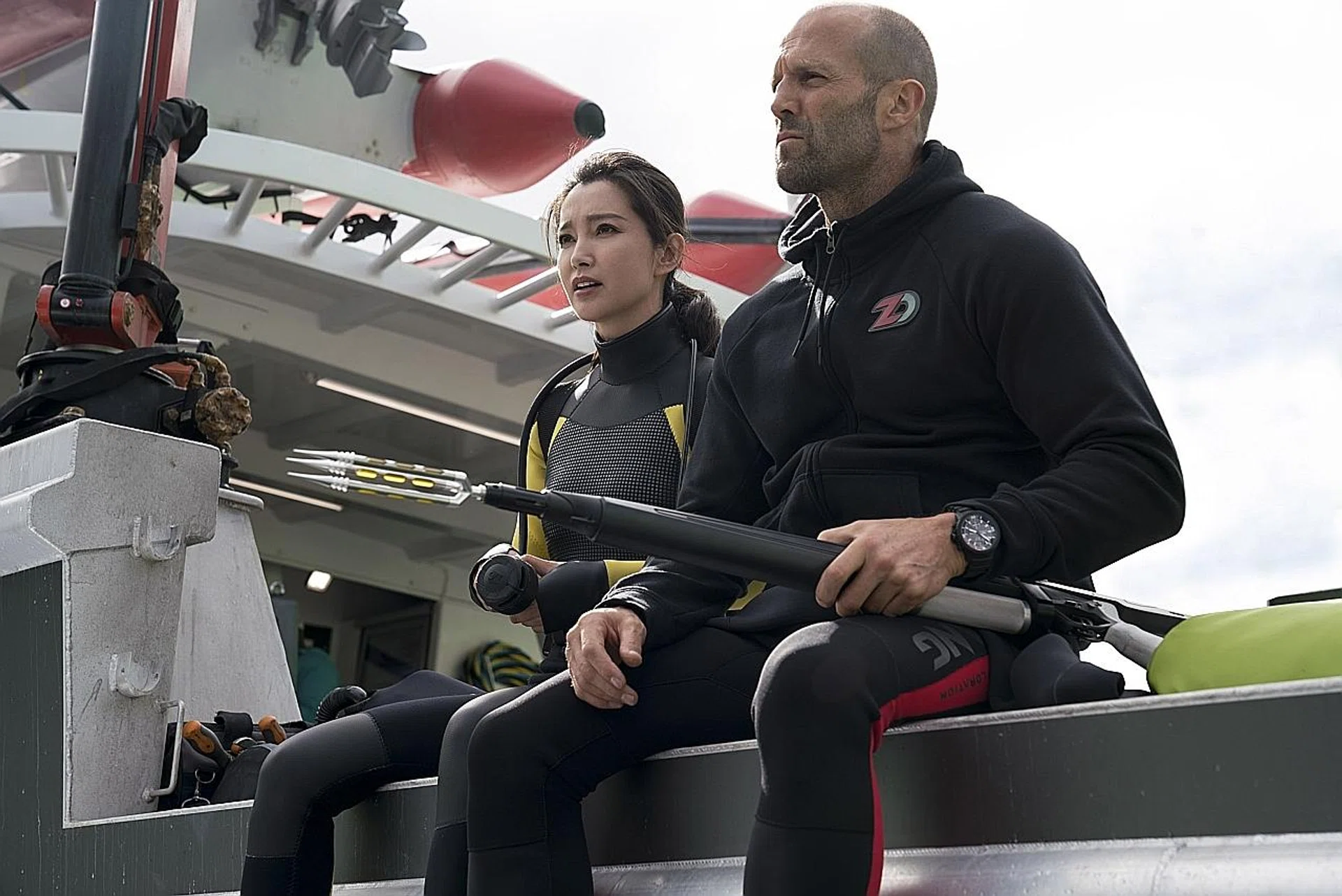 Li Bingbing and Jason Statham in The Meg. PHOTO: WARNER BROS