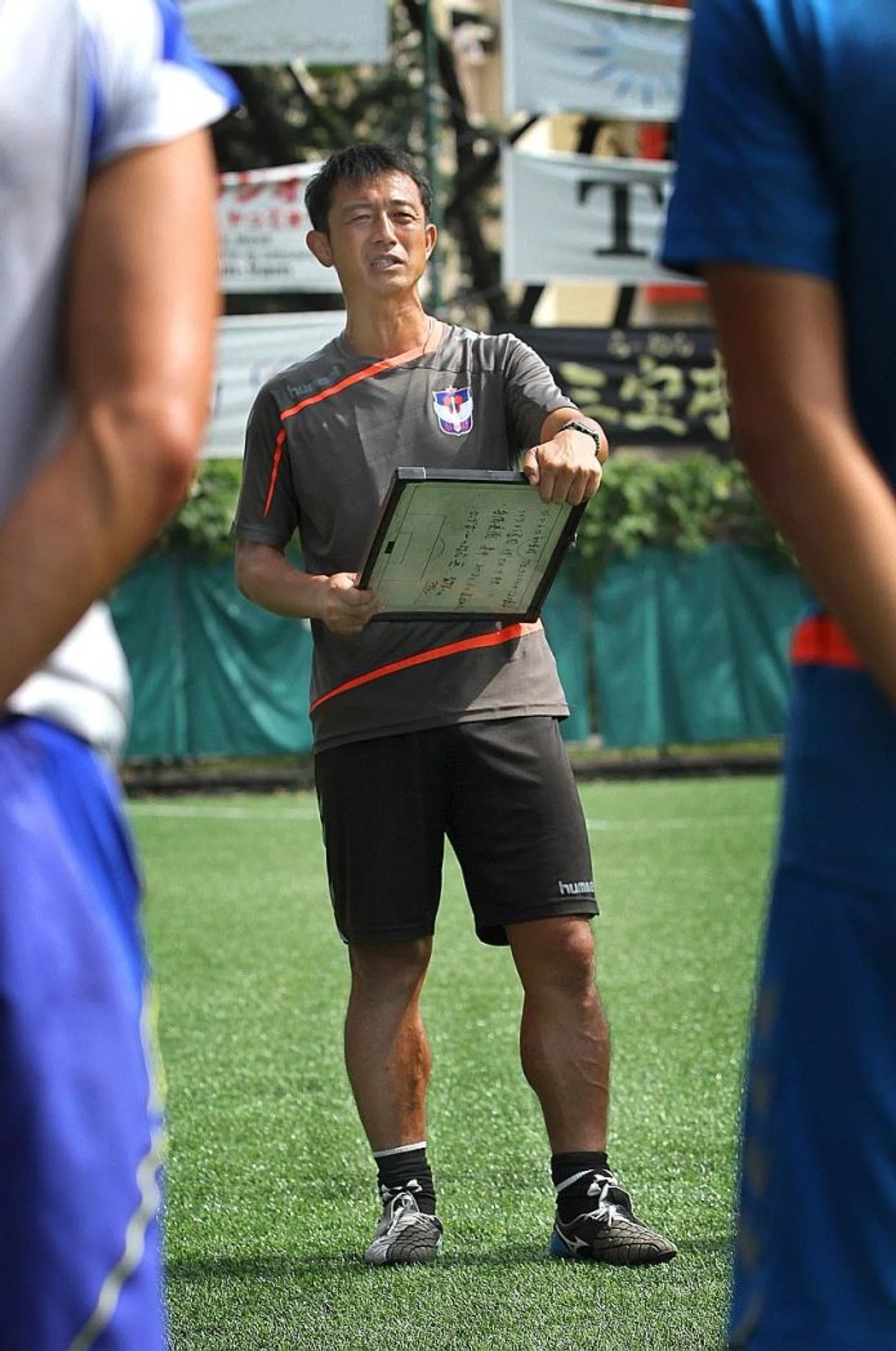 Albirex coach Naoki Naruo.