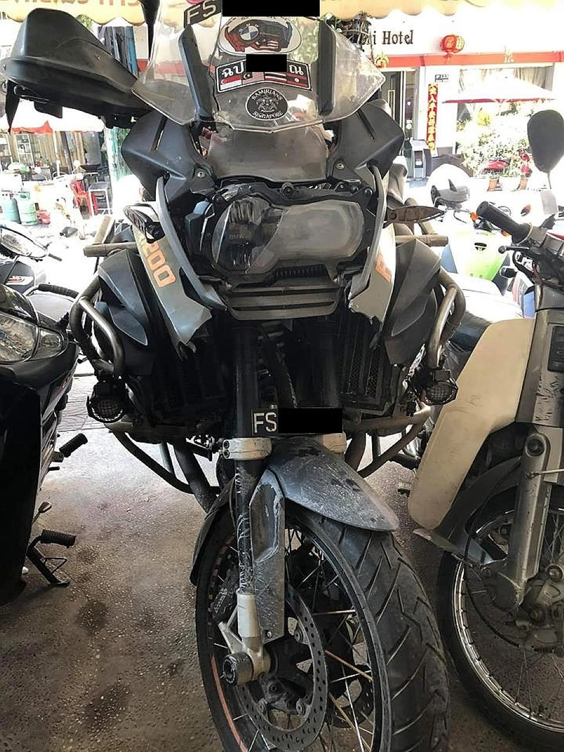 The motorcycle was found parked outside a boutique hotel in Phnom Penh. 