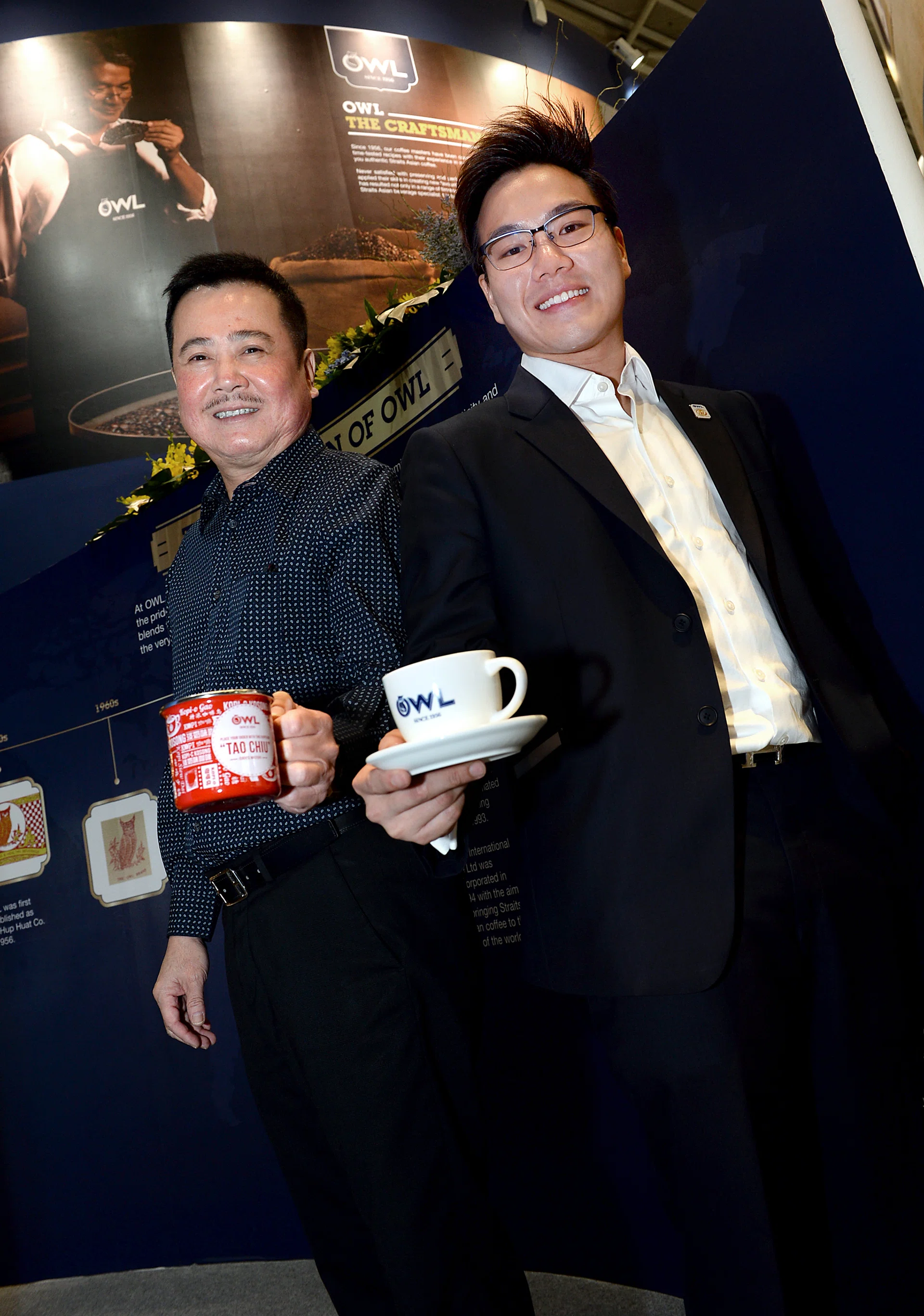 FAMILY TIES: Mr Richmond Te joined the family business in 2010 as the project manager for Owl International. His father (above, left), Mr Ronald Te, co-founded Super Group, which acquired Owl International in 2003.
