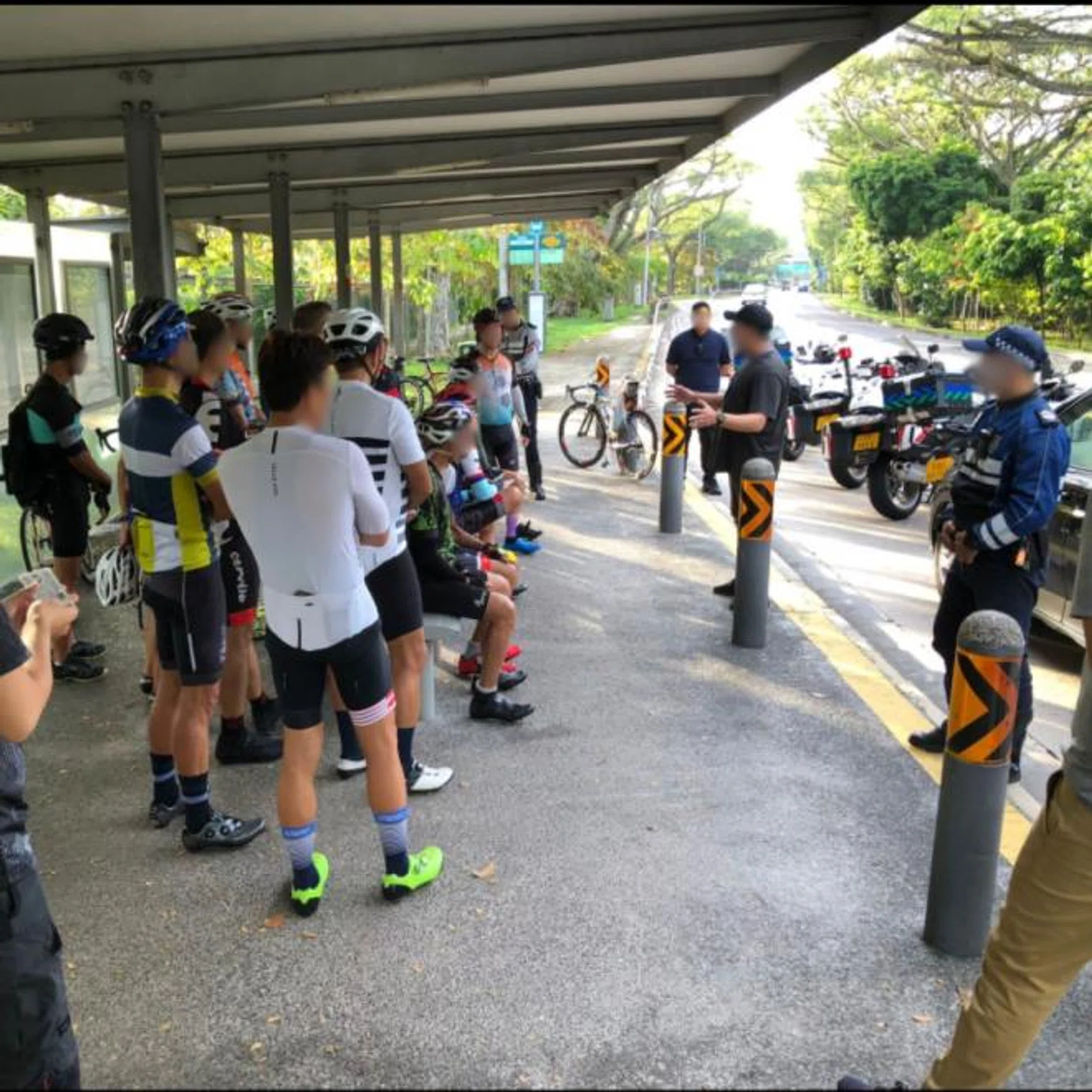 LTA caught a group of more than 10 cyclists riding together.