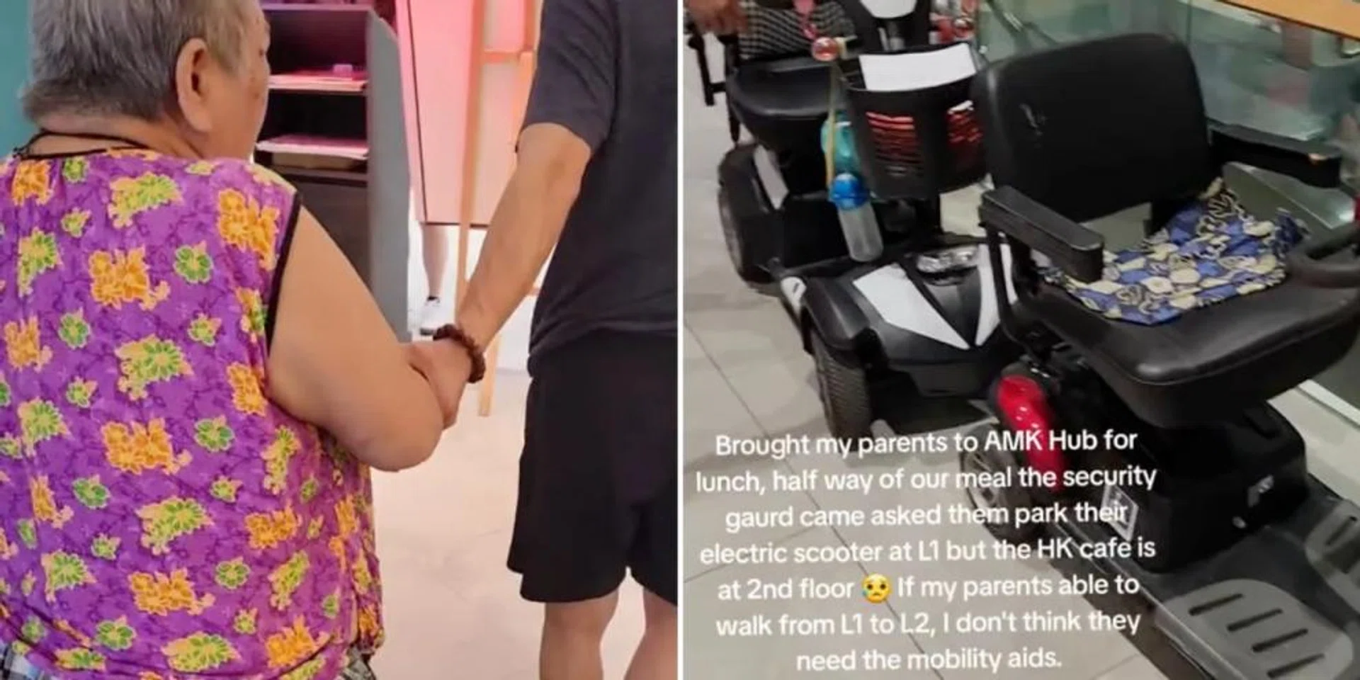 TikTok user Chen Zhenxing said he tried to reason with the security guard to let the family finish their meal, but to no avail.