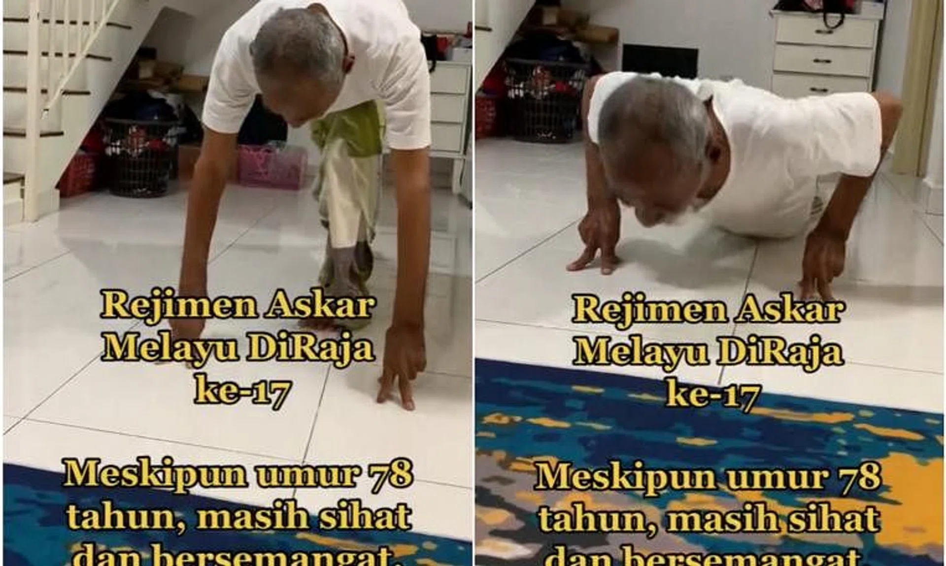 A 78-year-old Malaysian man has wowed the Internet by flawlessly executing push-ups with just three fingers.