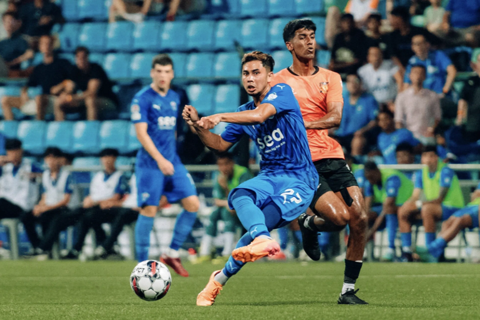 Adam Swandi in a game against Hougang in May.