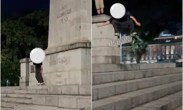 Police investigating after man allegedly skateboarded at Cenotaph