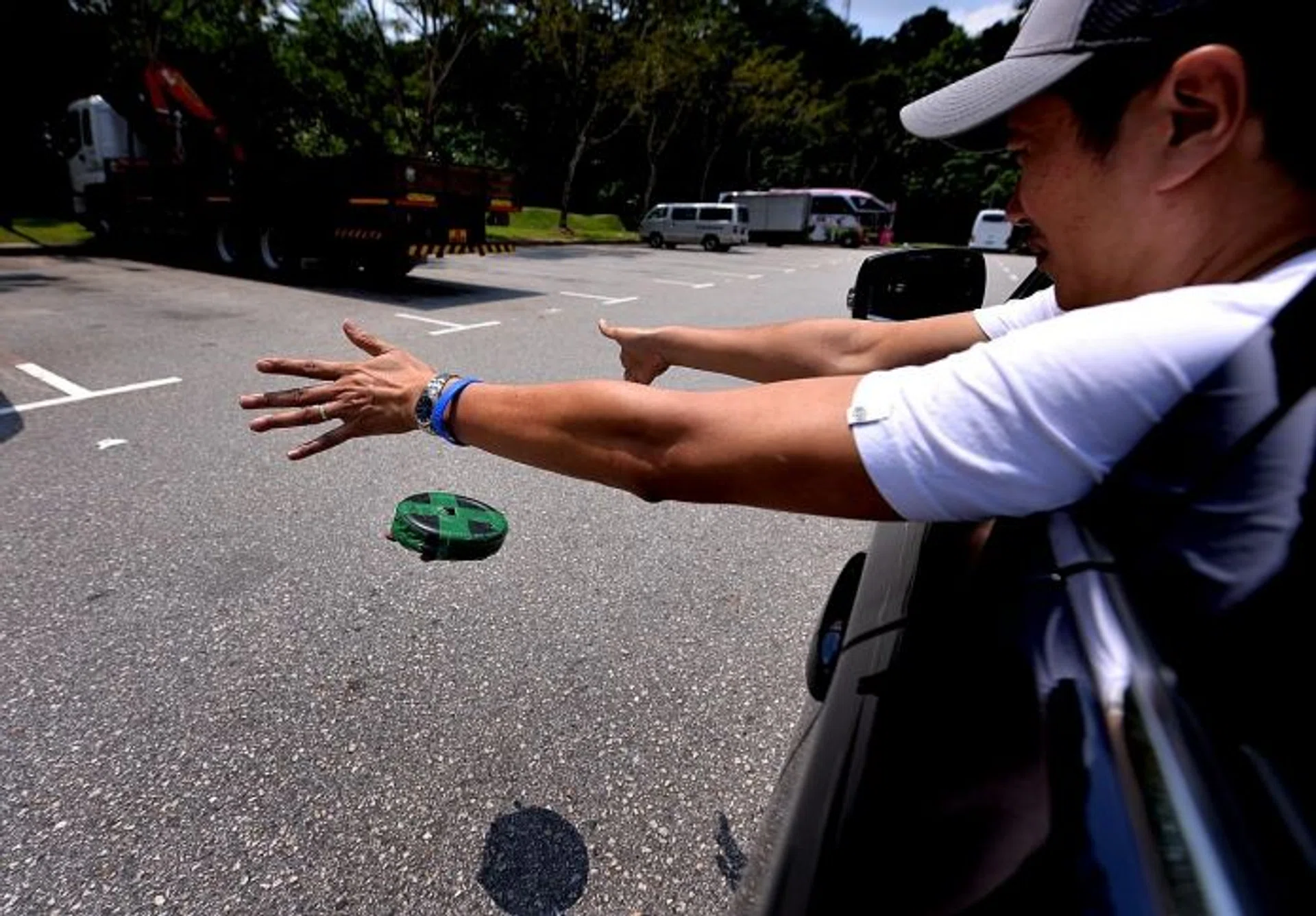 TEST SUBJECTS: We dropped a glove attached to 5kg of weights at 50kmh.