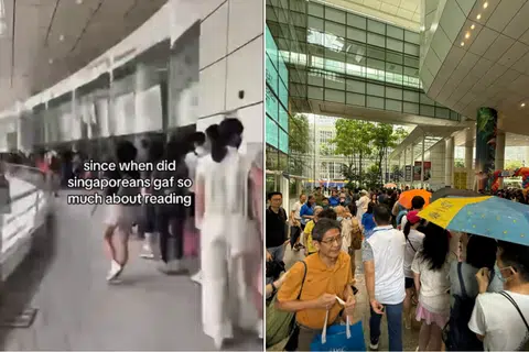 'Free stuff just take': Netizens cynical about snaking queues for free NLB books