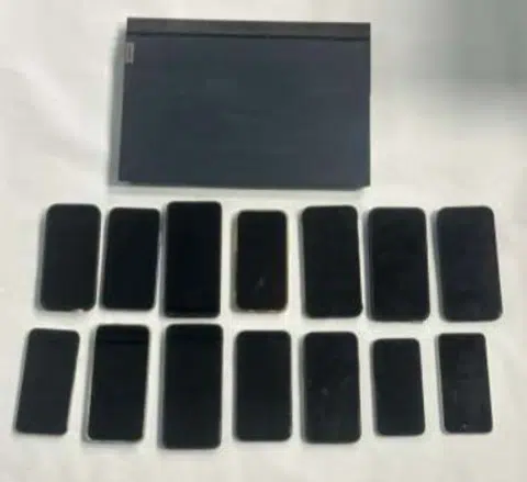 Some of the items seized during the operation include mobile phones.