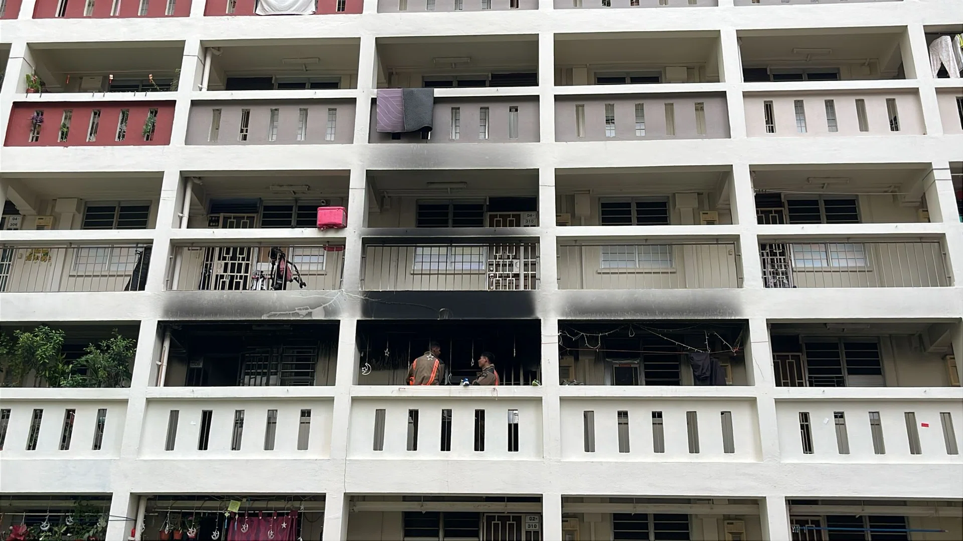 The fire, which broke out in a third-floor unit at Block 63, Lorong 5 Toa Payoh, was extinguished by the time ST arrived at the scene at about 10.50am.