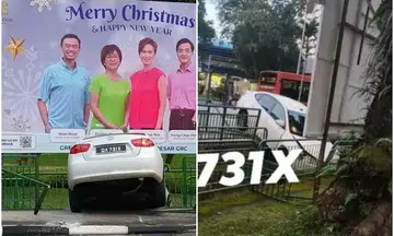 Unmarked police car lands in drain after accident in Balestier; two taken to hospital