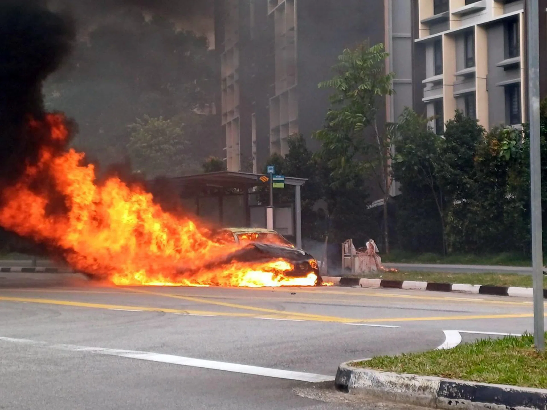 The SCDF used a compressed air foam jet to extinguish the fire.