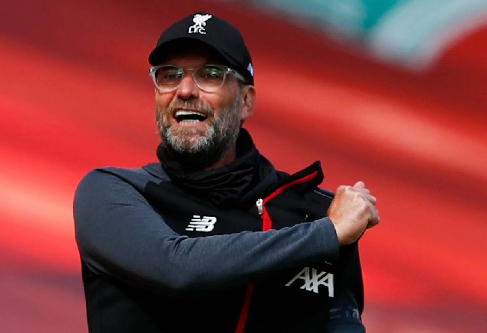 Liverpool manager Juergen Klopp said he found the video of Wycombe Wanderers’ Adebayo Akinfenwa sitting in a team meeting in a Liverpool kit as funny.