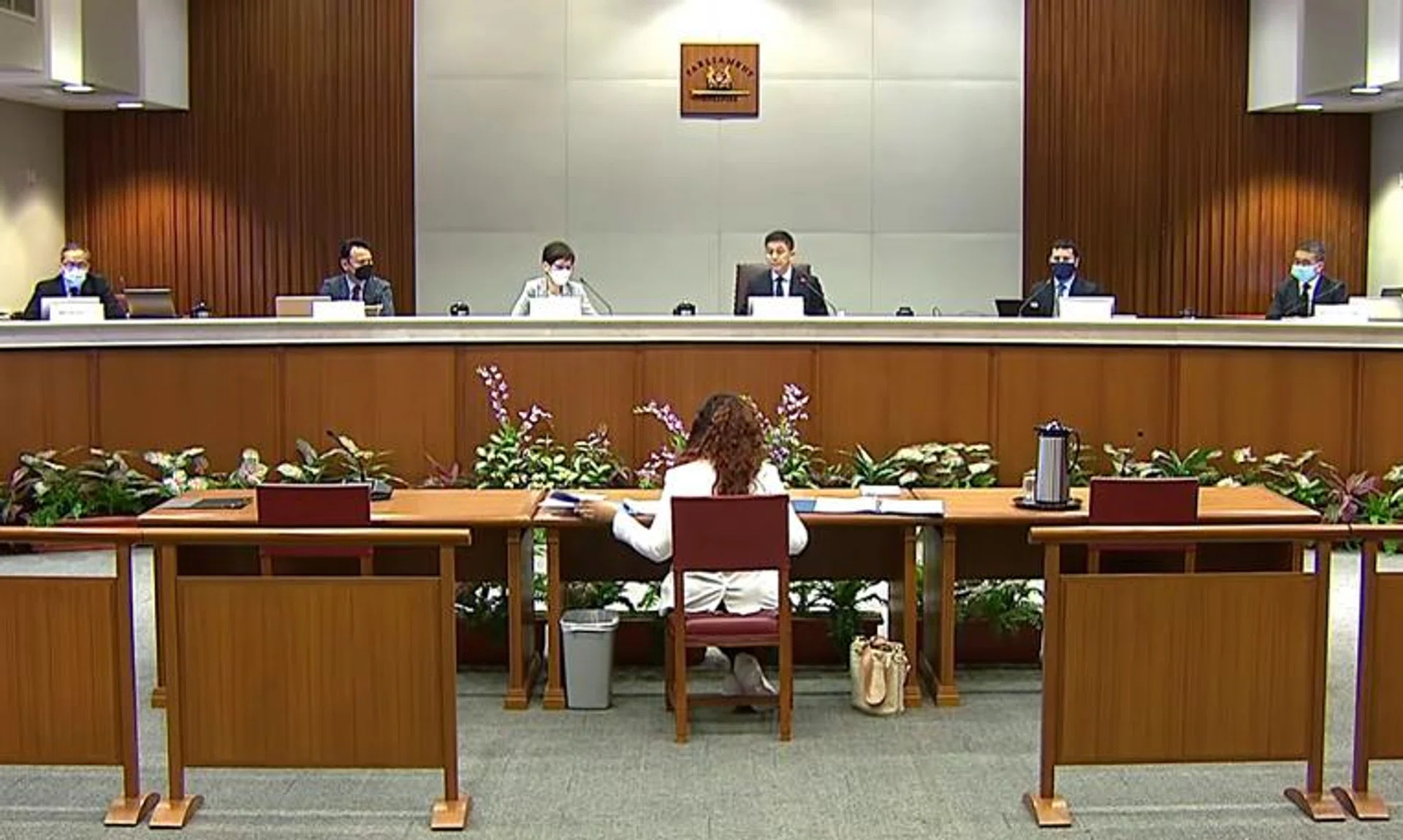 Former WP MP Raeesah Khan at the Committee of Privileges hearing on Dec 2, 2021.