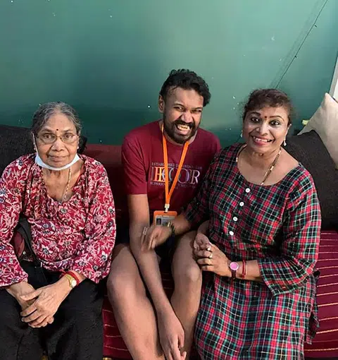 Woman is mother to son, her own mum and sister