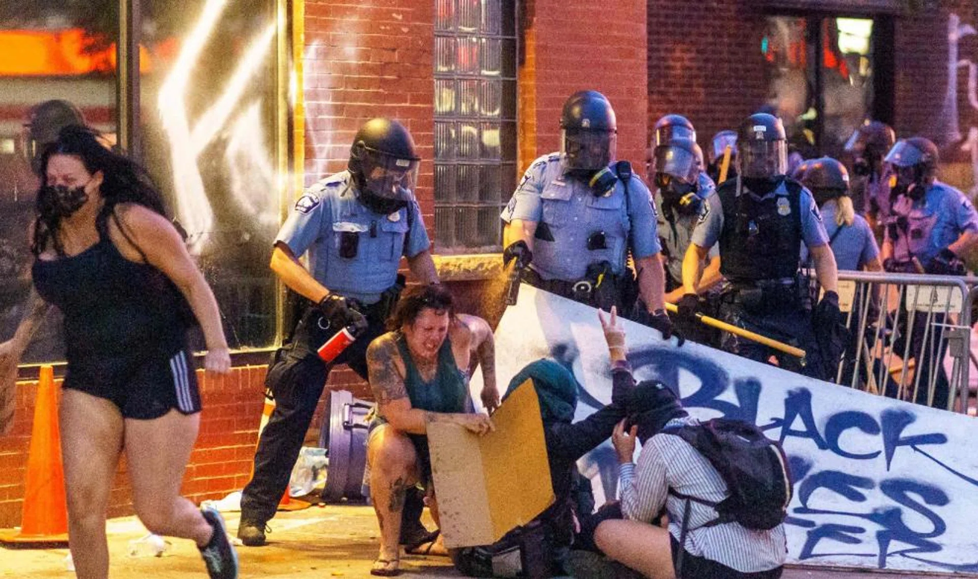 Demonstrators in Minneapolis gathered on Wednesday (May 27)  for a second night of protests over the killing of George Floyd by a policeman who held him to the ground with a knee on his neck.
