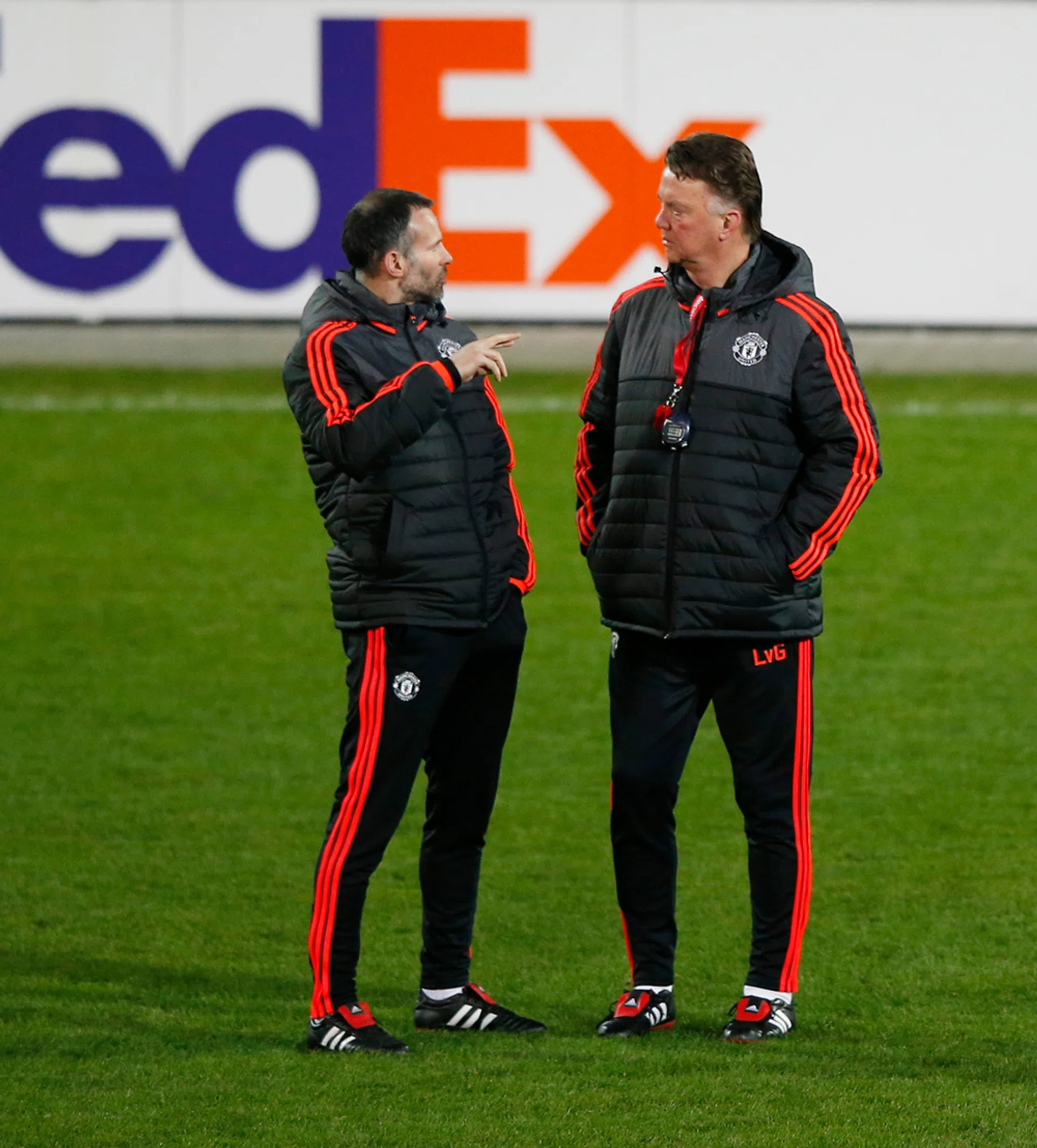 SUCCESSOR? Louis van Gaal (right) has previously said that Ryan Giggs (left) should replace him when he leaves Old Trafford. 