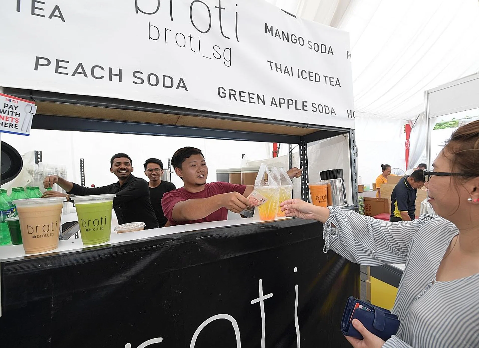 Broti founder Syed Uzair Syed Abu Bakar (in red) says business has been booming. 