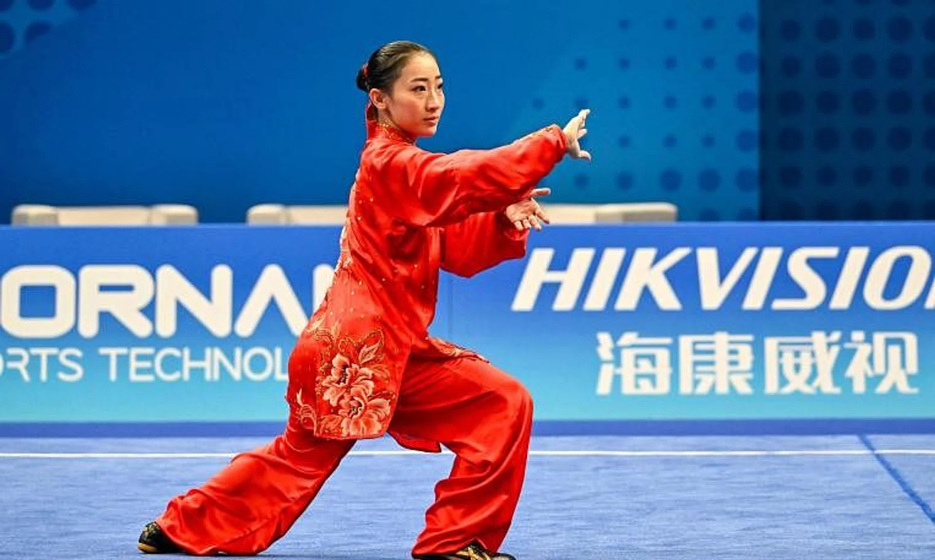 Zeanne Law competing in the women’s taijiquan final at the Hangzhou Asian Games on Sept 24.