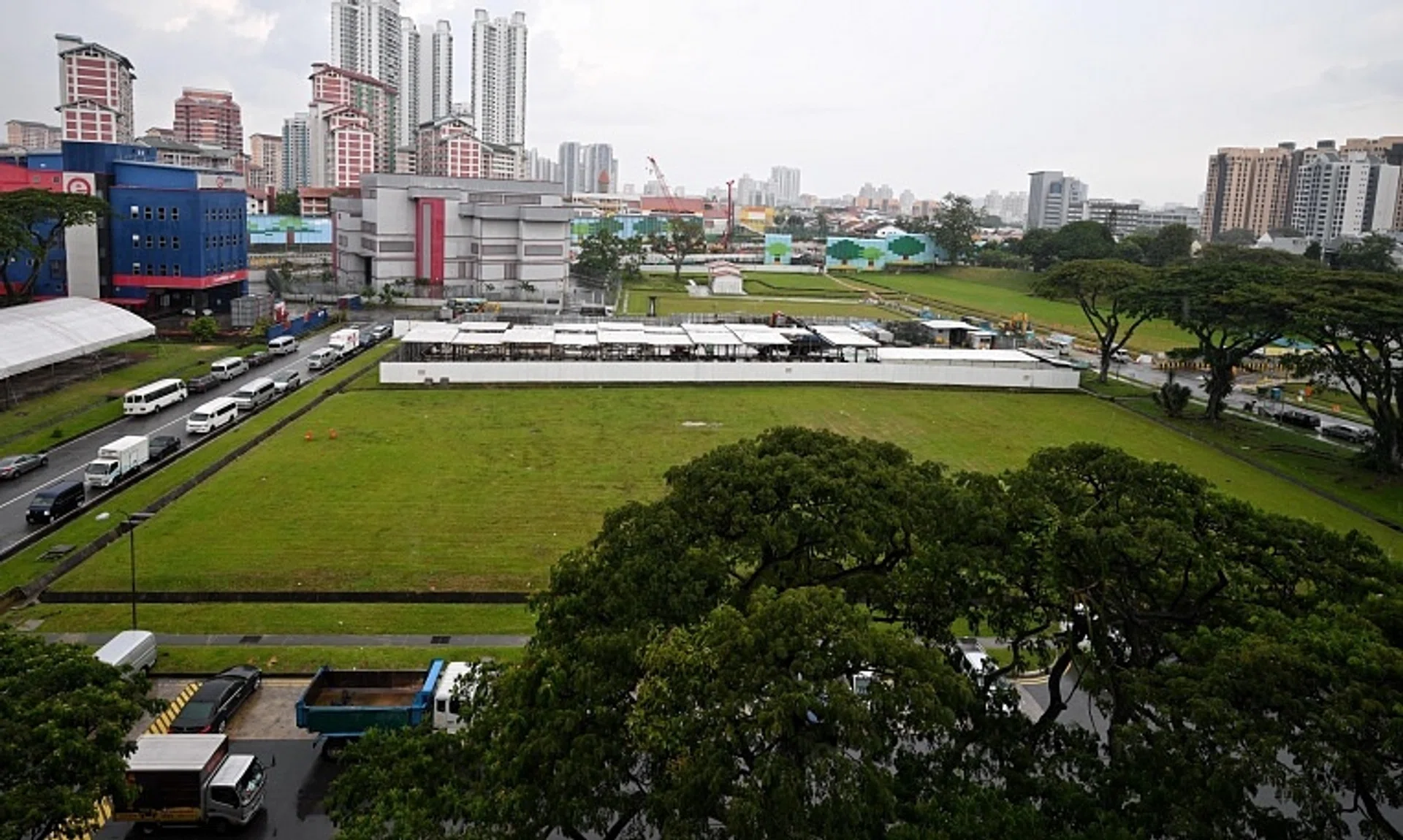 The new housing site, located between Sin Ming Road and Marymount Road, is currently largely empty.