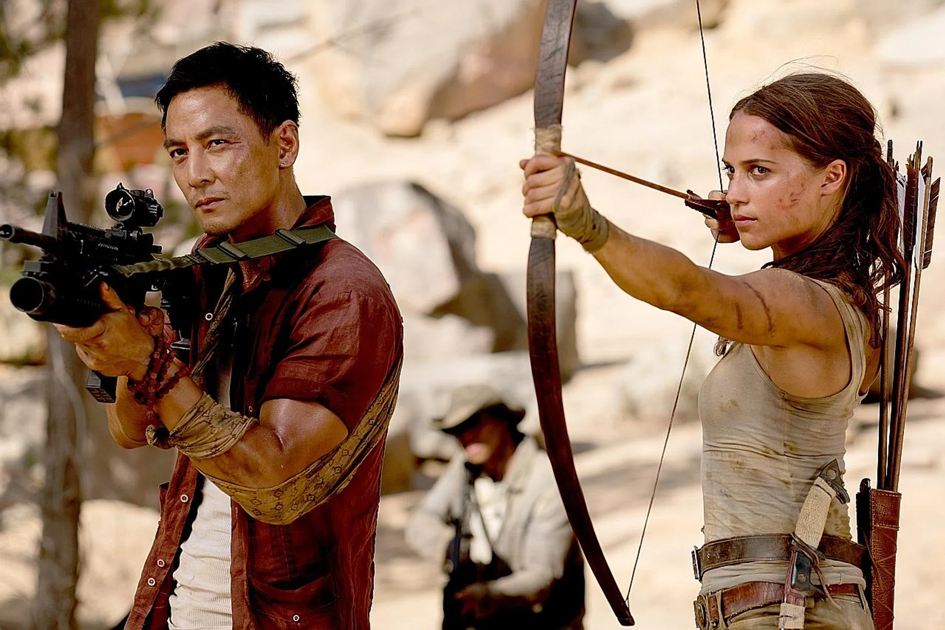 Daniel Wu and Alicia Vikander team up in Tomb Raider to find out what happened to their fathers . 