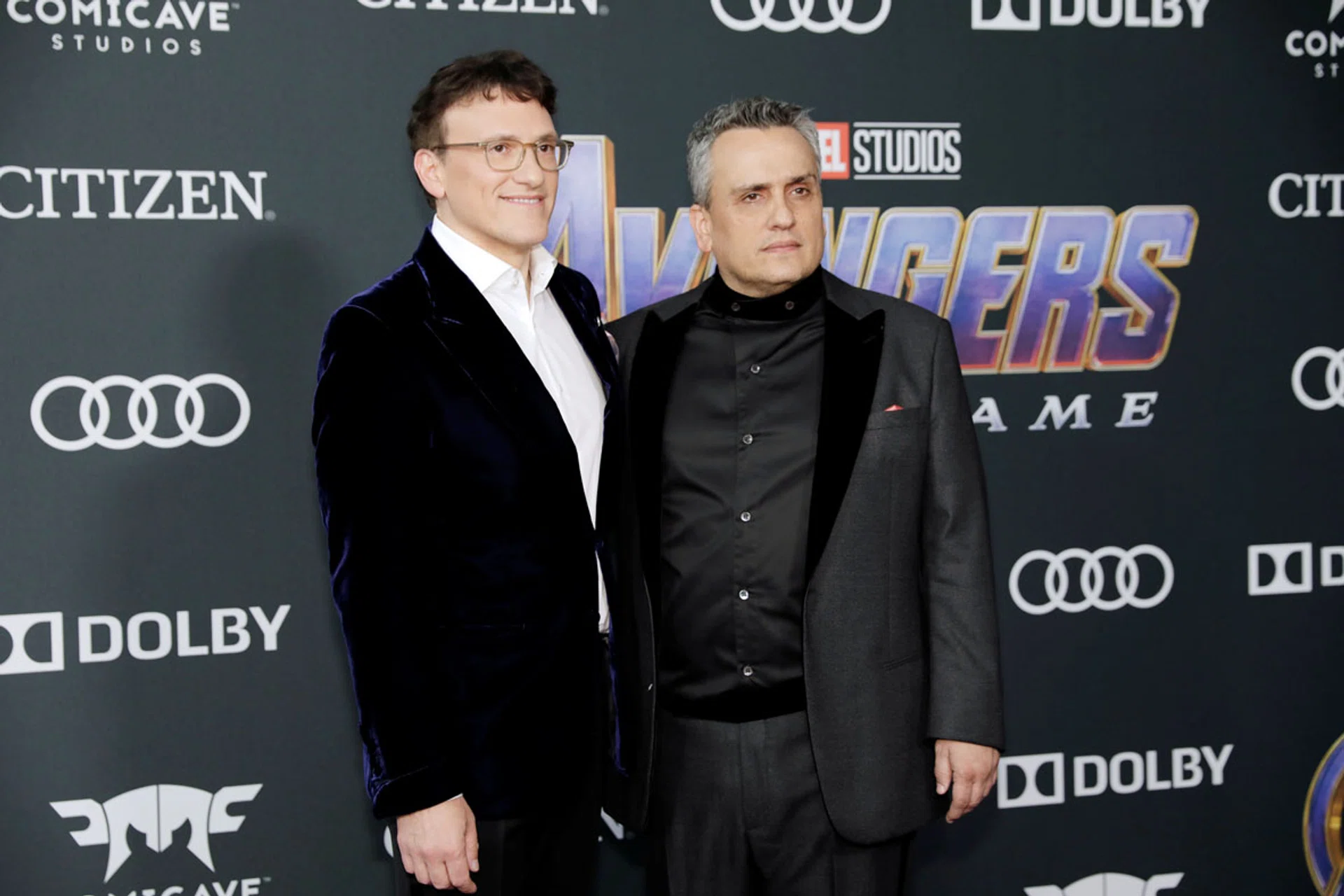 Directors Anthony (left) and Joe Russo at the world premiere of Avengers: Endgame in Los Angeles on Monday. 