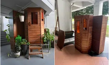 'Sauna' cabin outside Serangoon flat removed