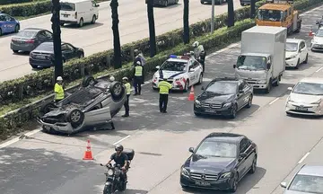 Woman, 51, taken to hospital after car skids off CTE