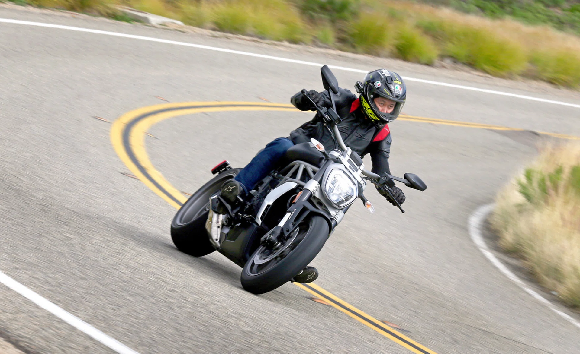 Biker Boy Zaihan Mohamed Yusof rides the Ducati XDiavel in San Diego, California. 