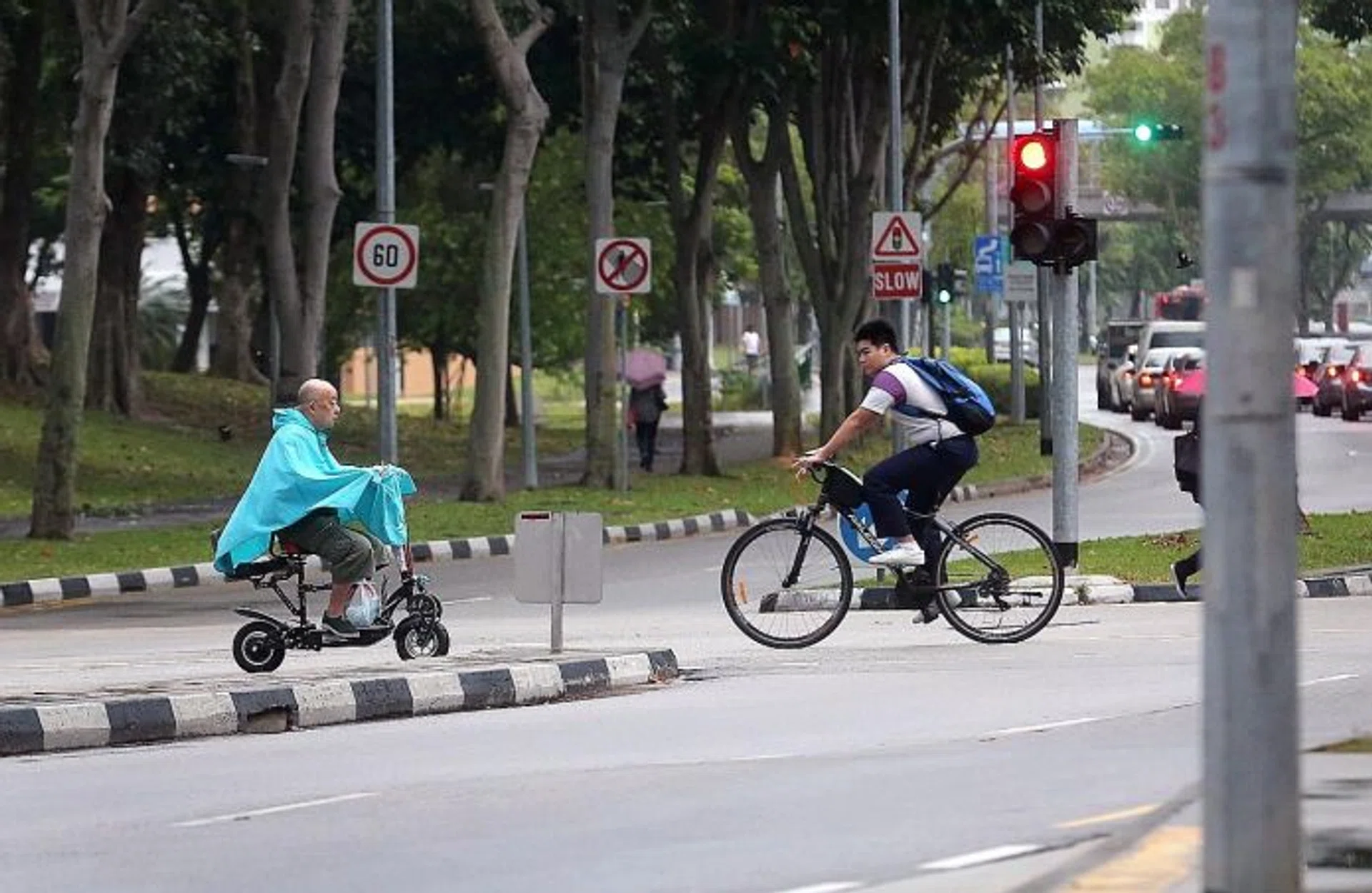 FOOTPATH MENACE? Some of the e-scooters and e-bikes The New Paper team spotted at Pasir Ris on Wednesday.