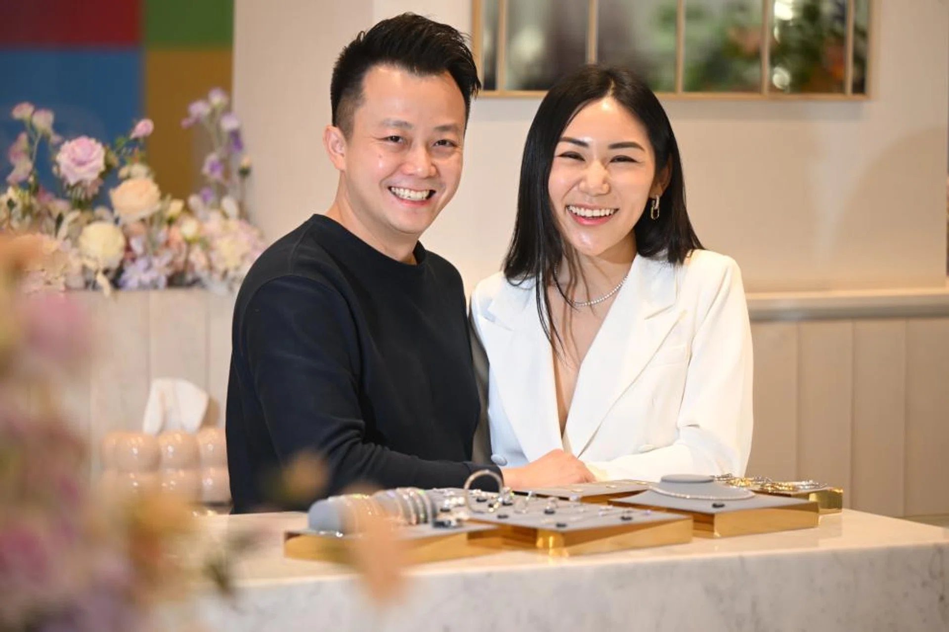 Ms Ethel Neo with husband Peter Lau.