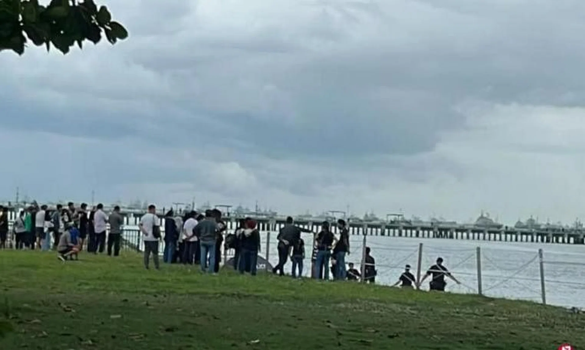 A police tent was set up at East Coast Park after the police were alerted to a case of suspected drowning.