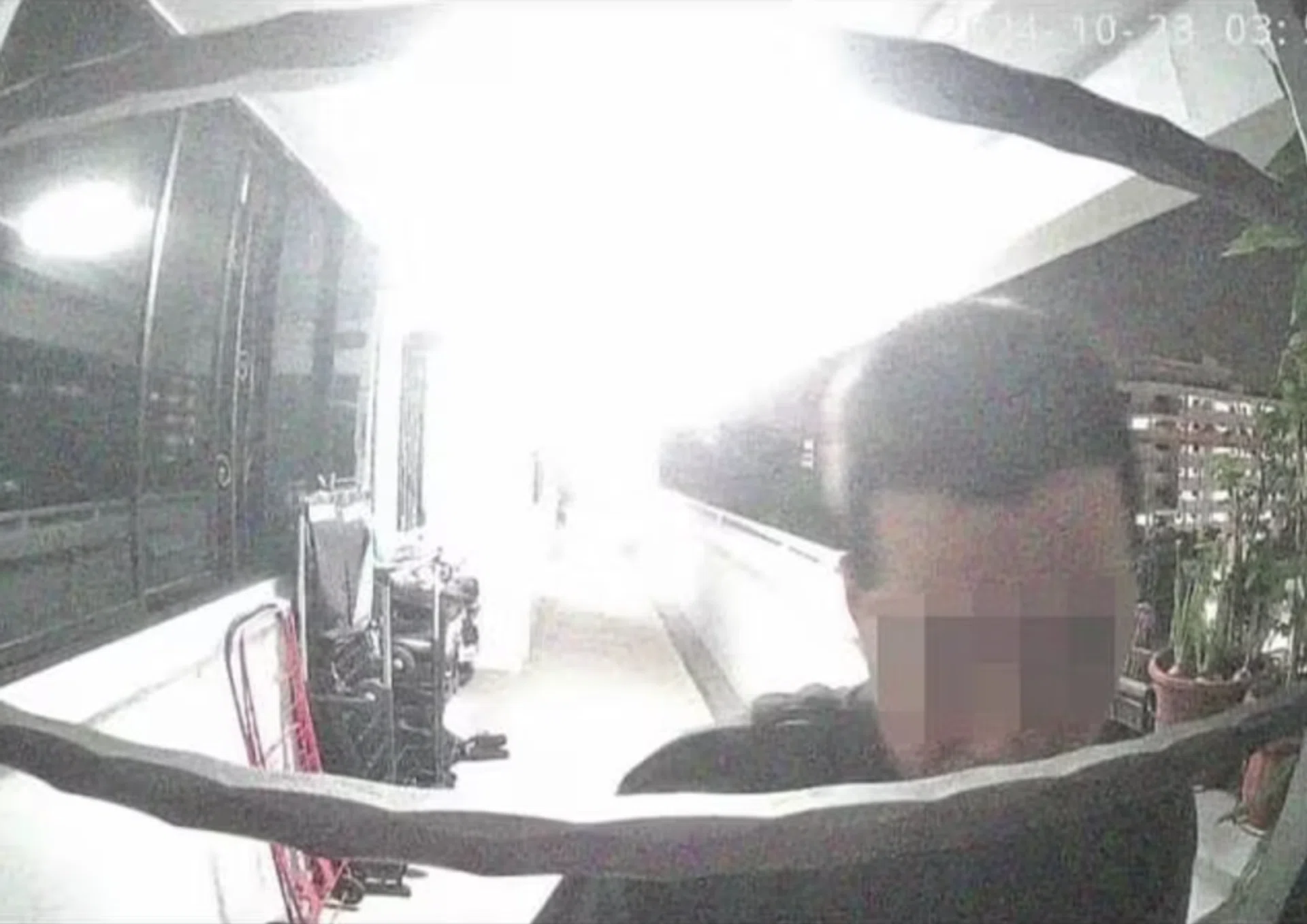 The man was caught on CCTV. His failed attempt to disarm the digital lock triggered the alarm.