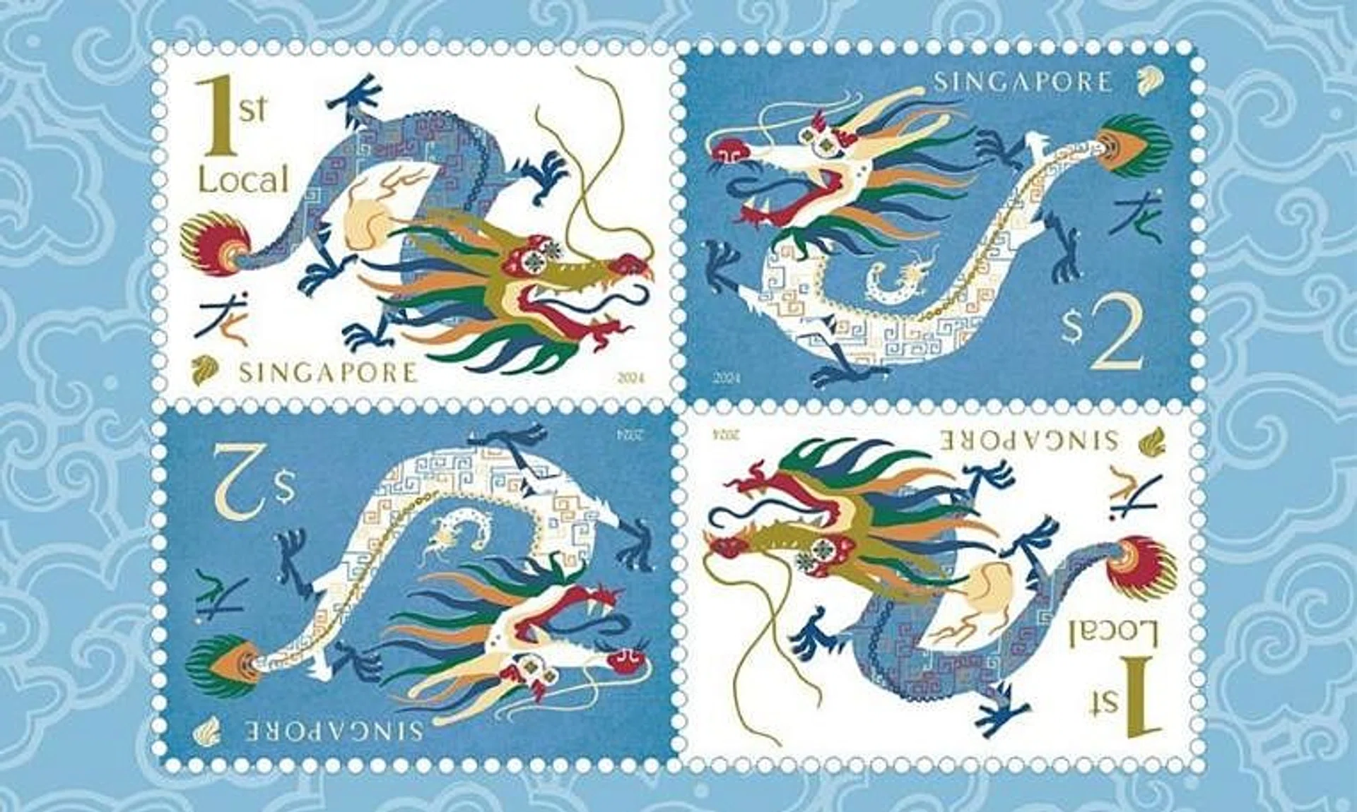 The dragon-themed stamp set will go on sale from Jan 5 and is the fifth instalment in SingPost’s Chinese Zodiac series