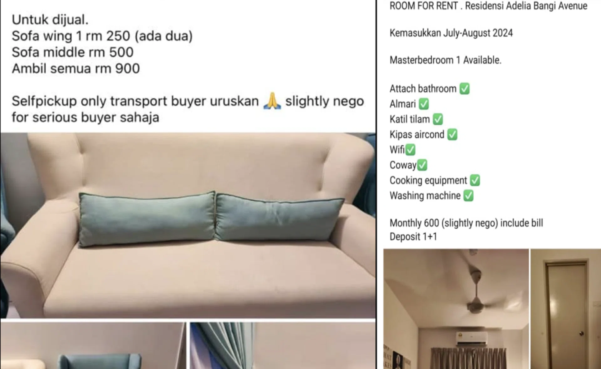 The ads put up by the tenant.