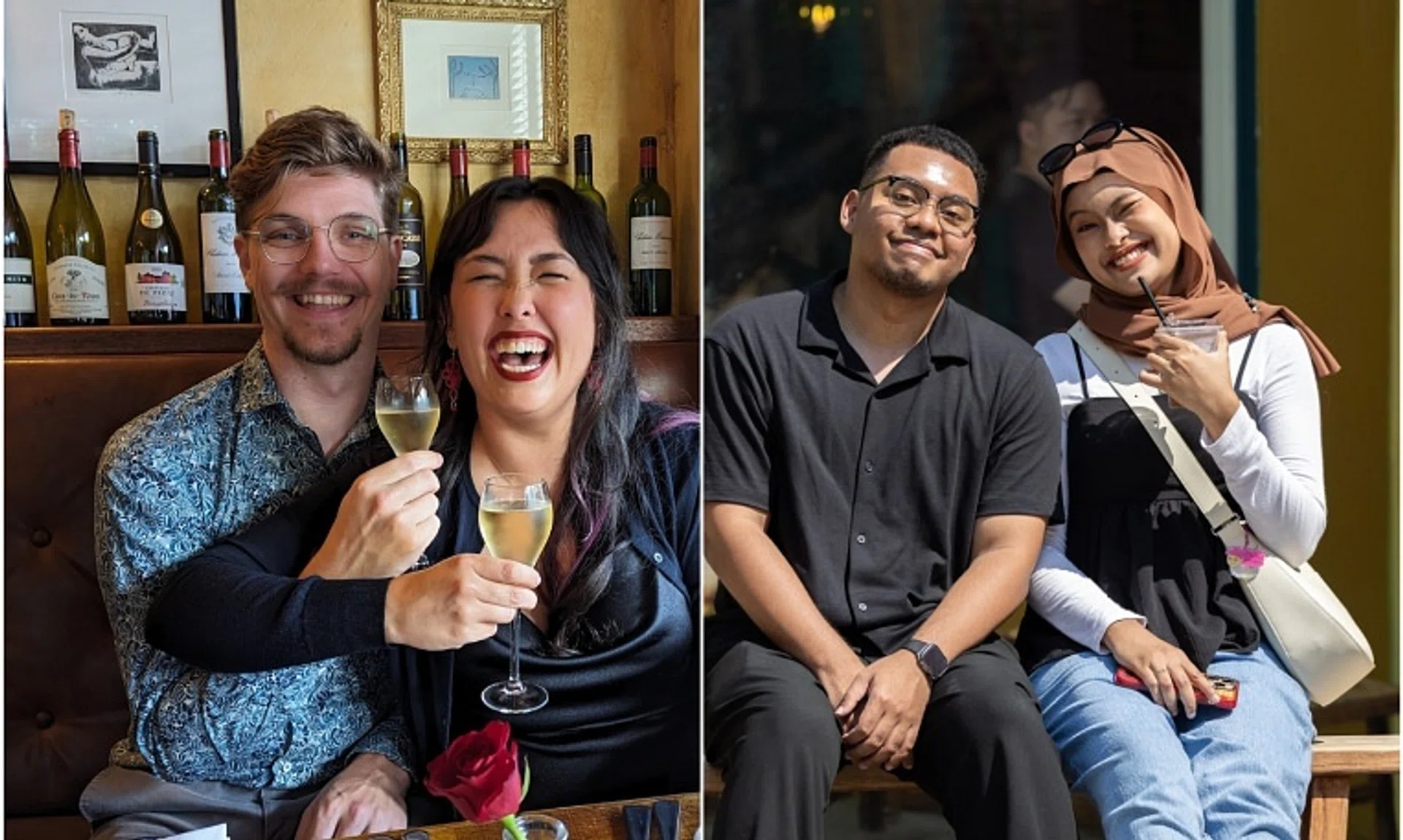 Wedded couple Matthew and Holly Way met online in 2018, while polytechnic sweethearts Shahrukh Irfan and Nadiya Nabilah had their first study date at McDonald's.