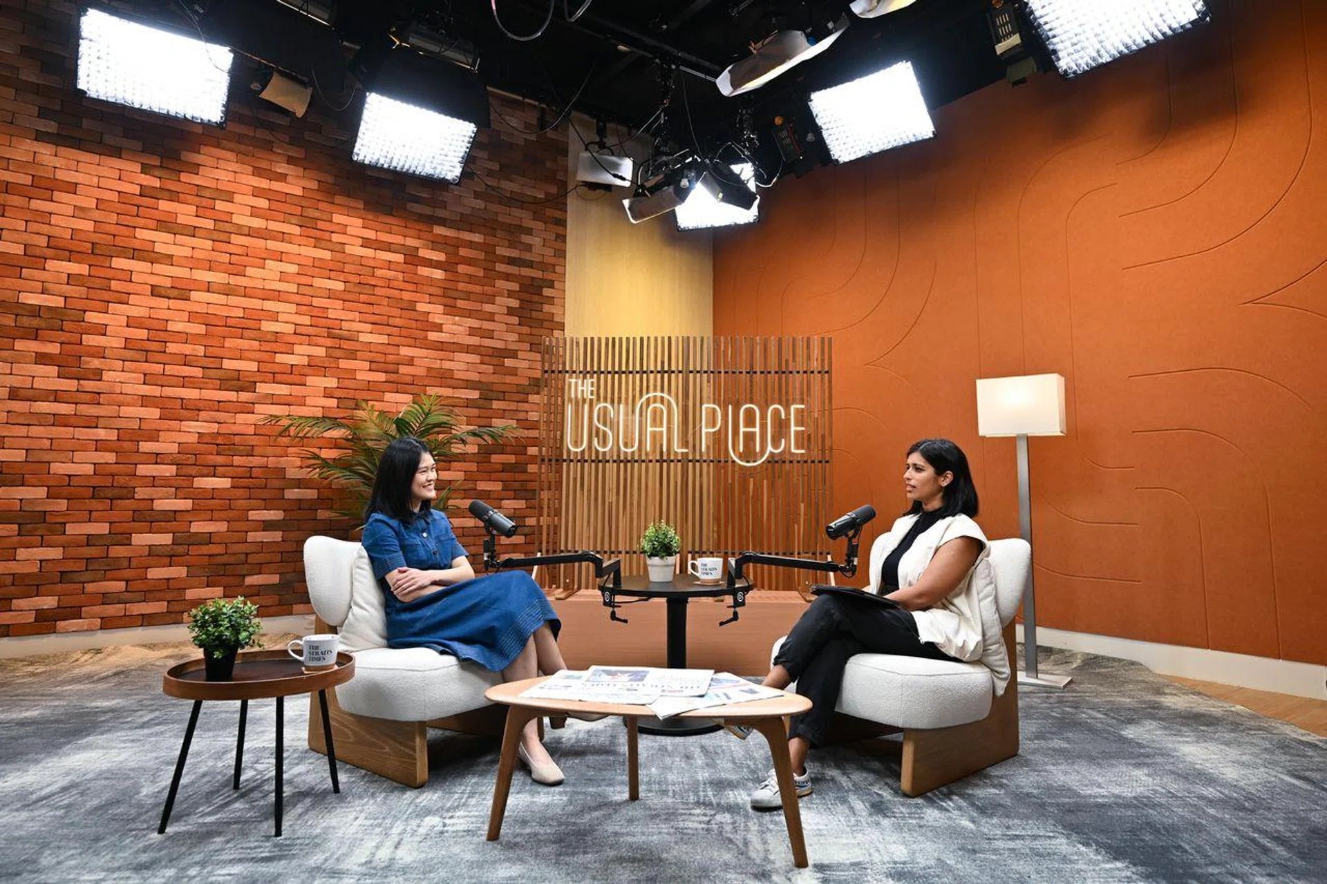 The PSP’s Ms Stephanie Tan (left) on ST’s The Usual Place Podcast show with host Natasha Ann Zachariah.