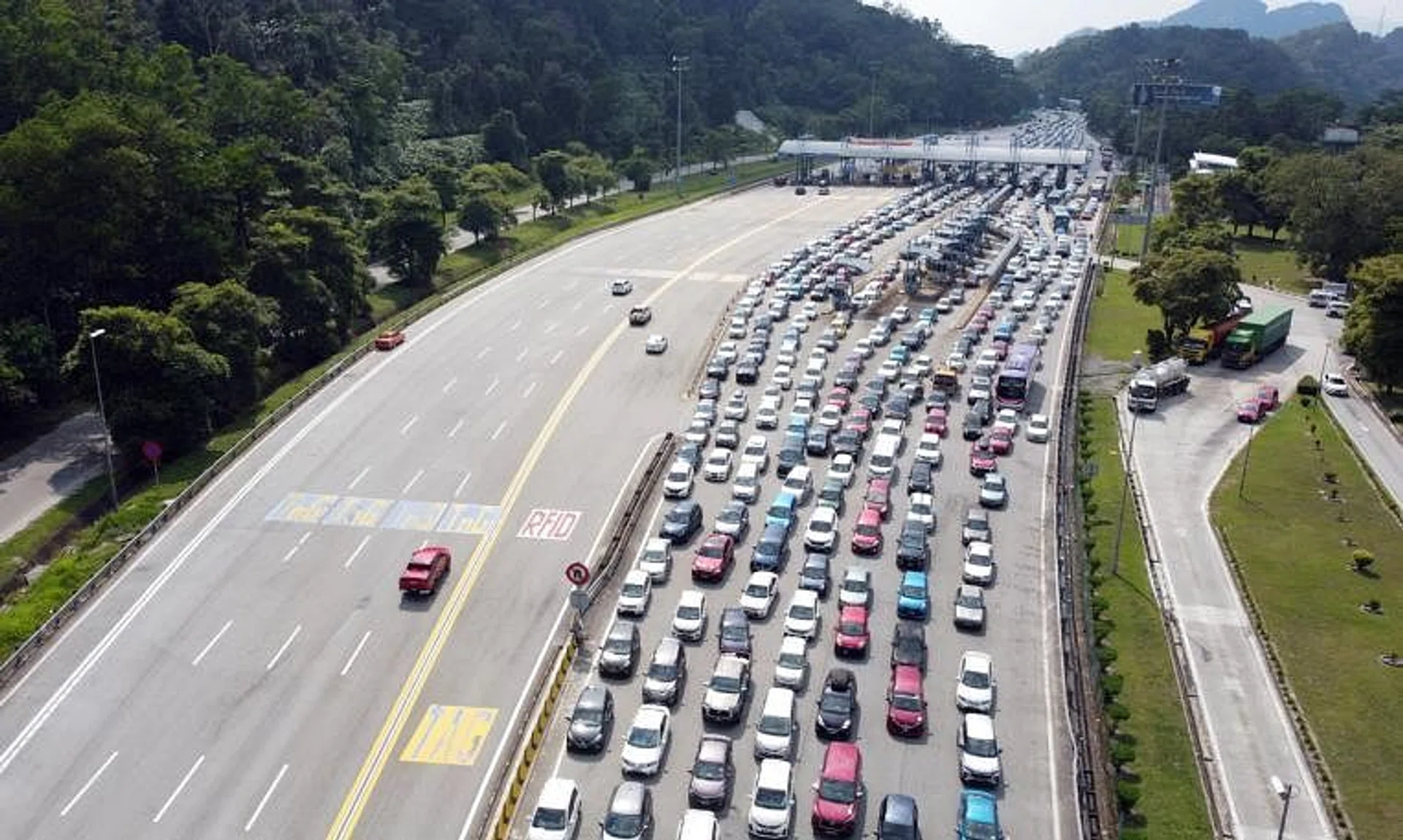 Maintain a safe distance from the car in front when cruising on the highway.
