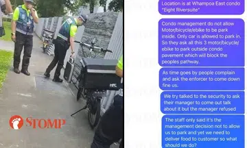 Delivery riders resort to parking illegally after condo prohibits them from entering