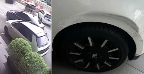 Driver of Singapore BMW bumps into Johor prince's electric car, walks away