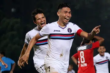 Shaiful concedes penalty, scores winner then gets injured celebrating