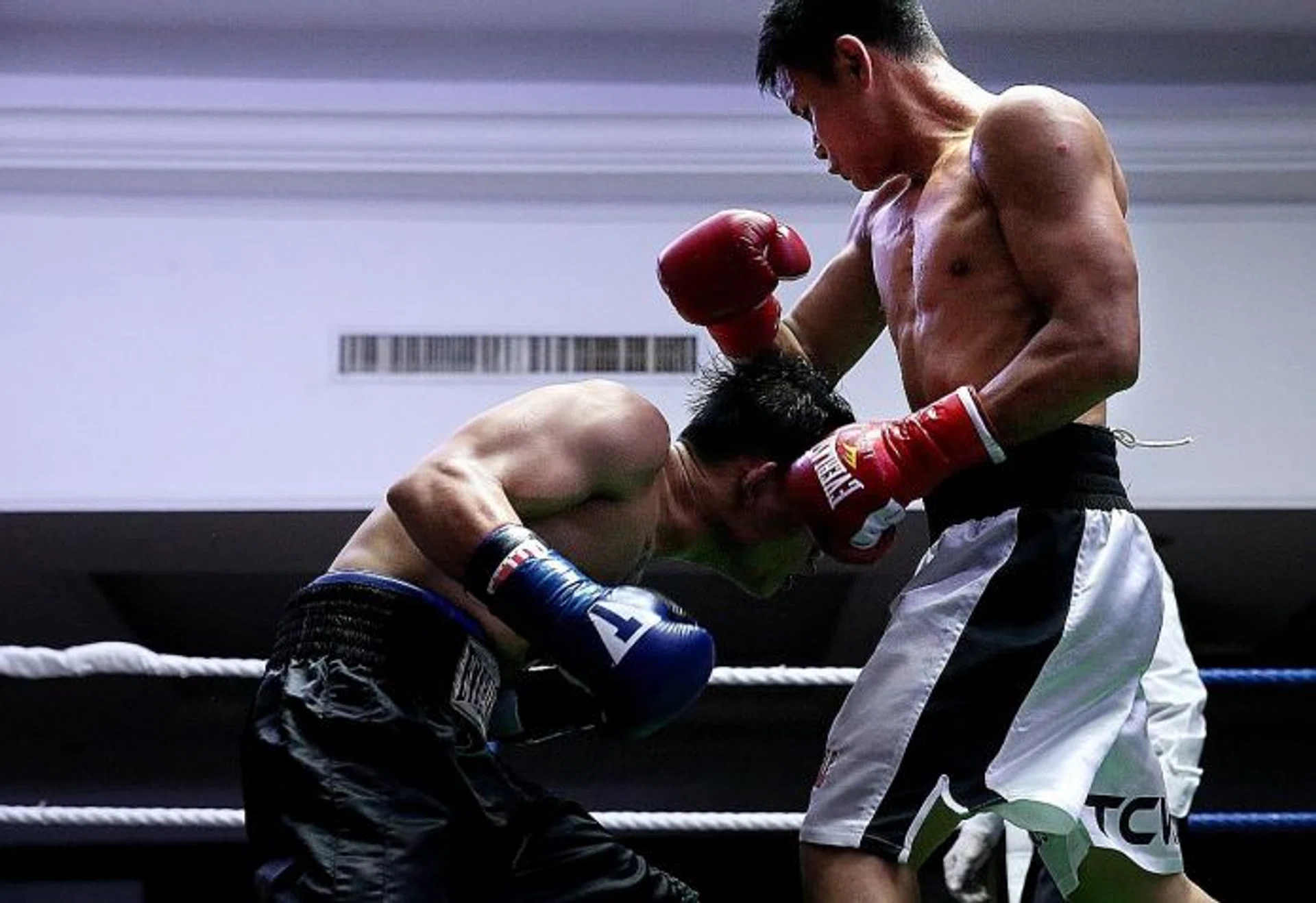 ON TOP:  Ridhwan Ahmad (right) has little trouble beating Egy Rozten.