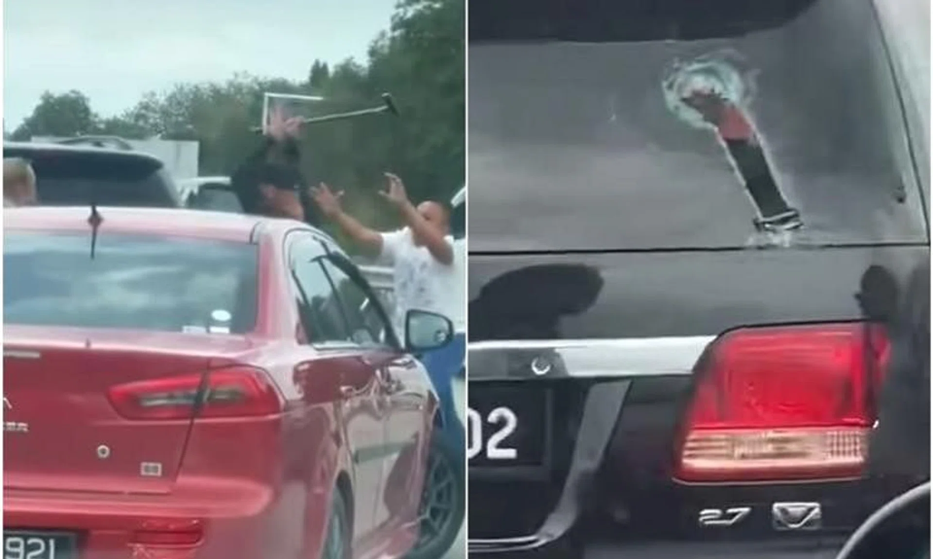 The Johor police earlier said the authorities were searching for the owner of a Singapore-registered car who allegedly broke the window of another car on the NSE.