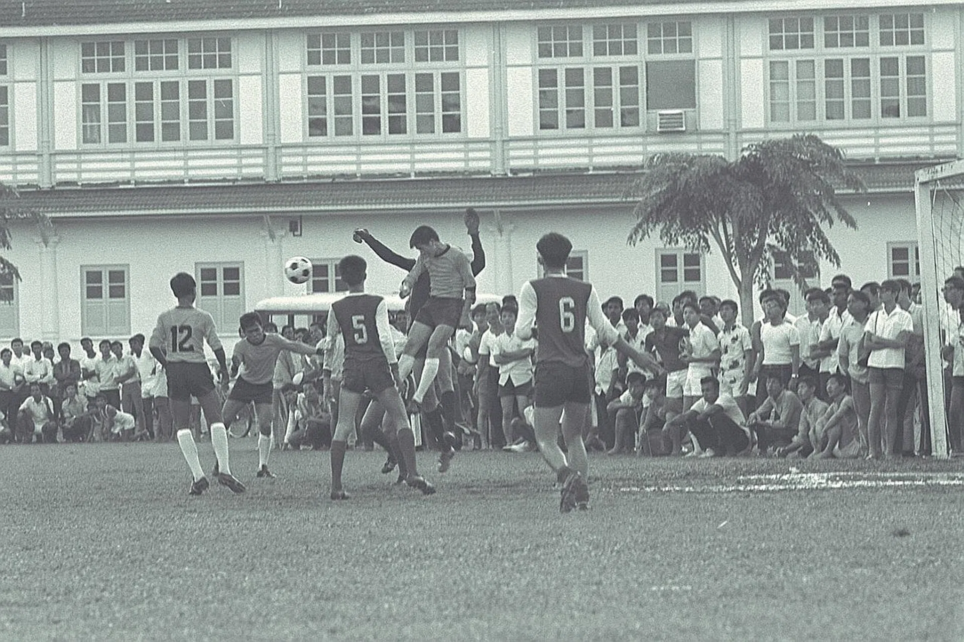 Football matches at Farrer Park often held the crowd spell-bound.