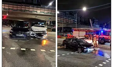 2 people trapped in cars that collide at Toh Guan Road