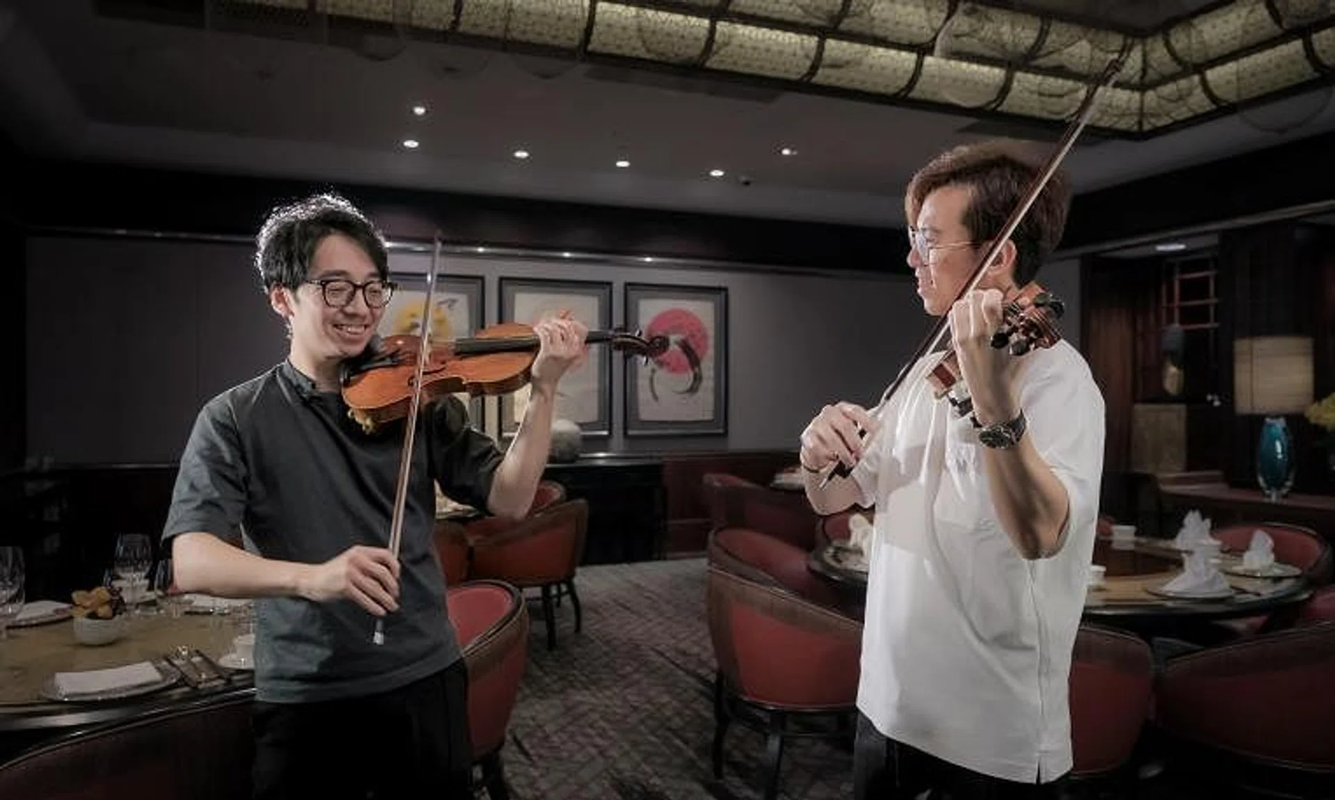 TwoSet Violin is a popular Australian classical music violin duo comprising (from left) violinists Brett Yang and Eddy Chen.