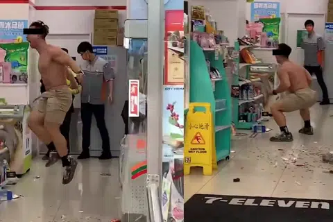 Taiwan 'Hulk' smashes up 7-Eleven store and attacks police