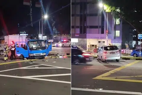 Police looking for car driver after hit-and-run involving lorry in Kallang