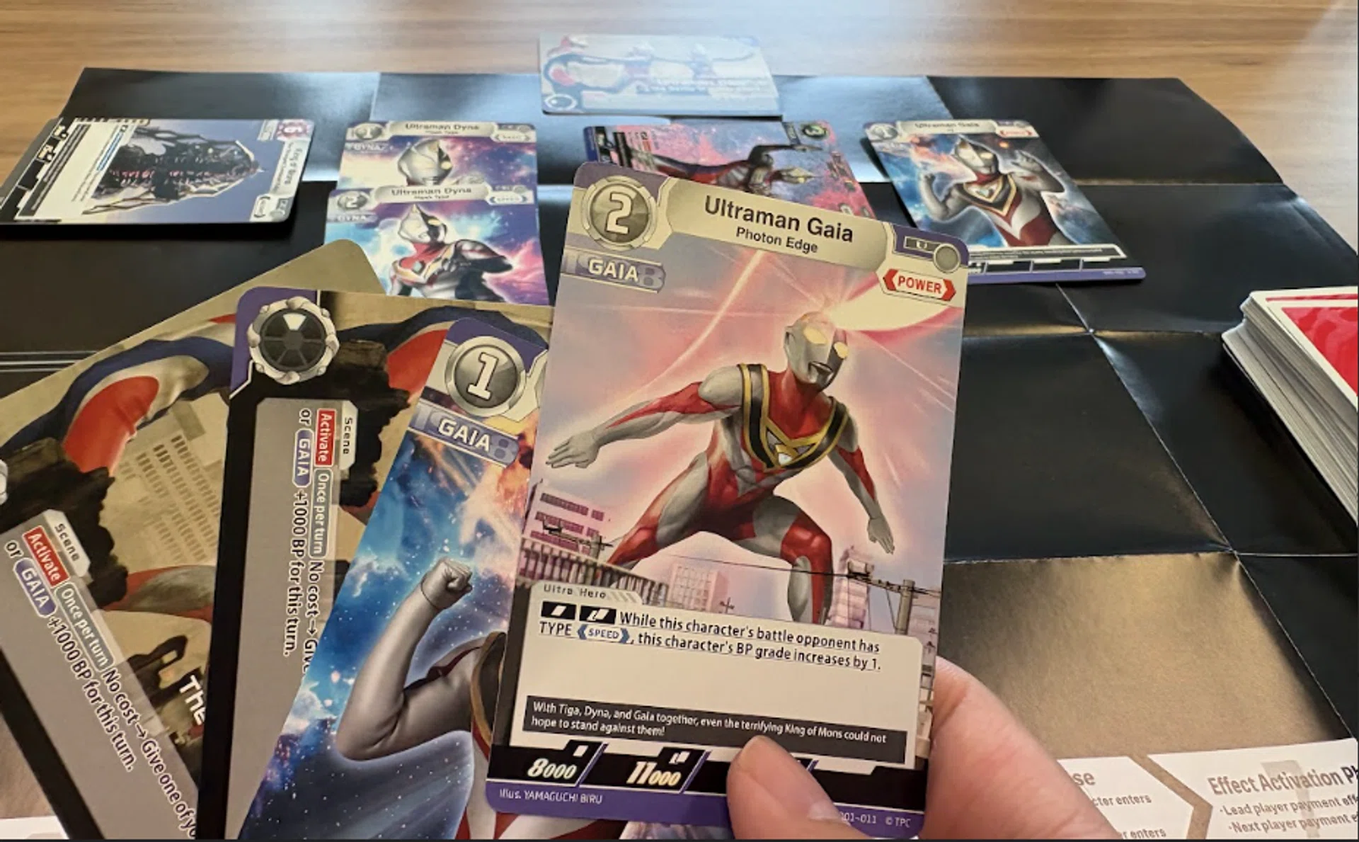 A Ultraman Card Game match in progress which I definitely went on to win. 